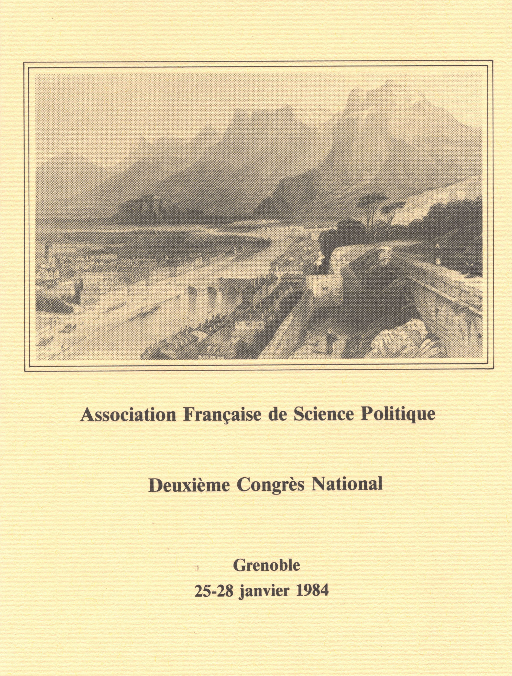 Brochure congrès AFSP 1984